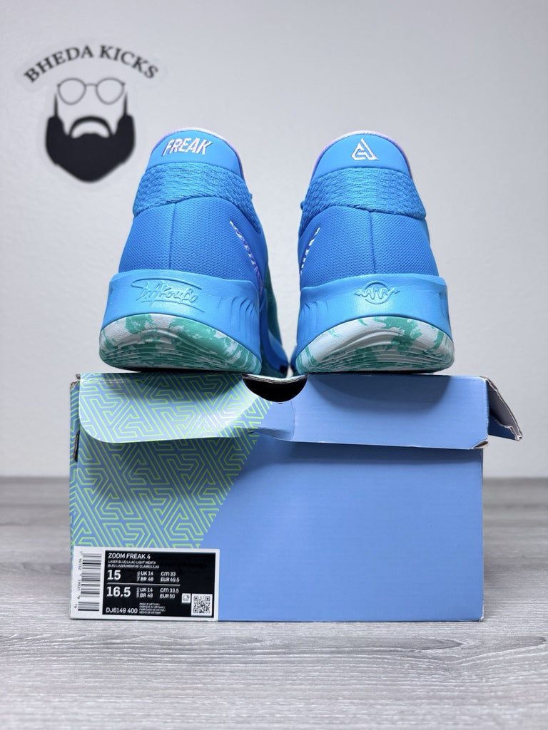 Size 15 - Nike Zoom Freak 4 Basketball Shoes Birthstone Blue DJ6149-400 NEW DS