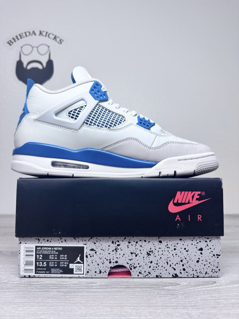 Size 12 - Nike Air Jordan 4 Retro Shoes Preowned Military Blue FV5029-141