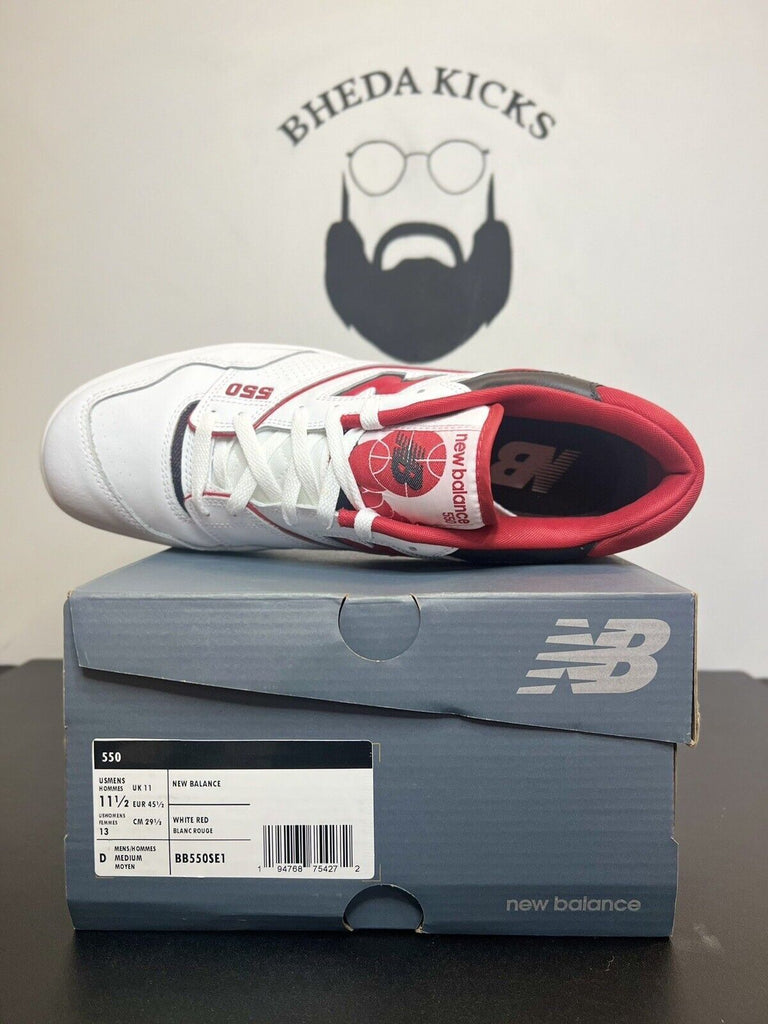 New Balance Lifestyle 550 Red White Men Shoes Classic Rare BB550SE1 Size 11.5