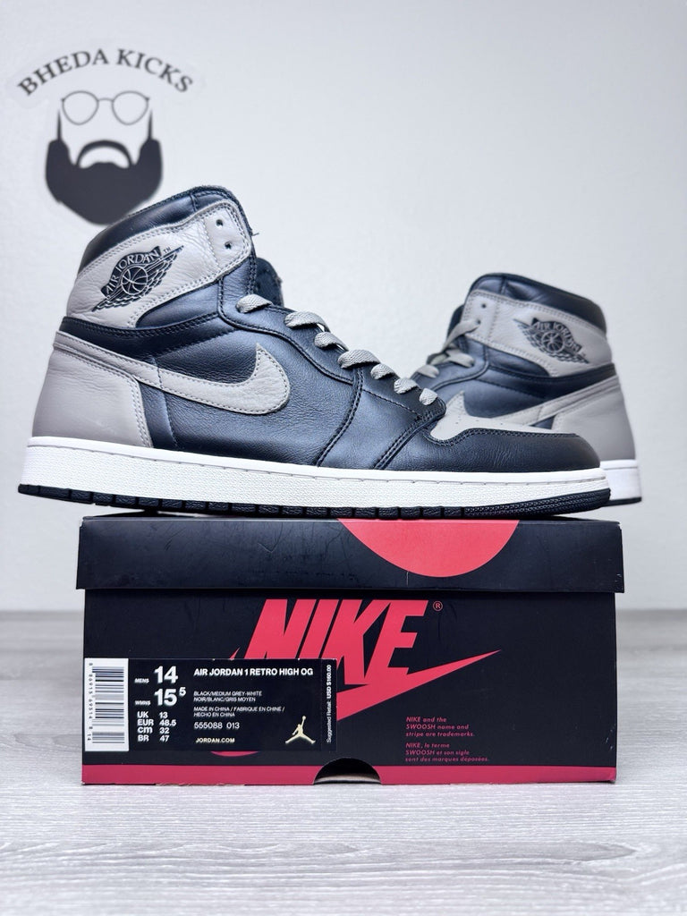 Size 14 - Air Jordan 1 Retro High OG Shadow Toe 2018 Mens Sneakers 555088-013