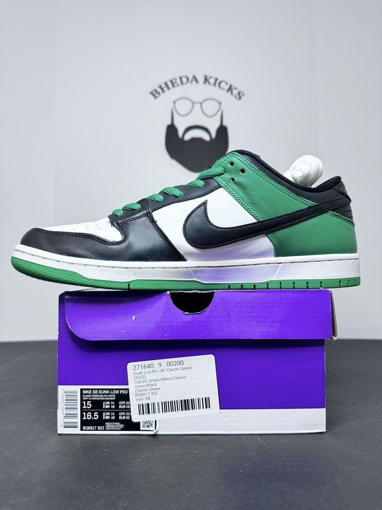 Nike SB Dunk Low Pro “Classic Green” BQ6817-302 Preowned Og Men’s Size 15