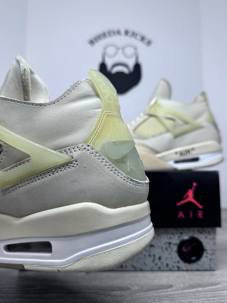 Wmns Air Jordan 4 Retro Off White Sail Size 11W/9.5 CV9388-100 Authentic Rare 