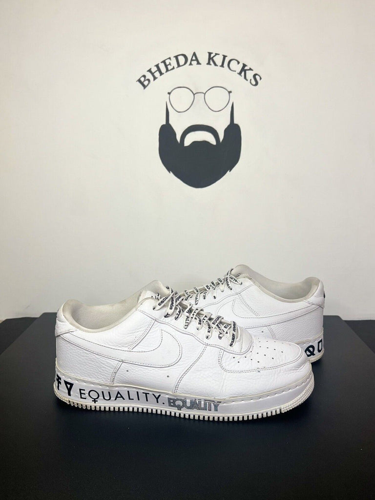 Nike Air Force 1 Low CMFT "Equality" White Black AQ2118-100 Rare Men's Size 15