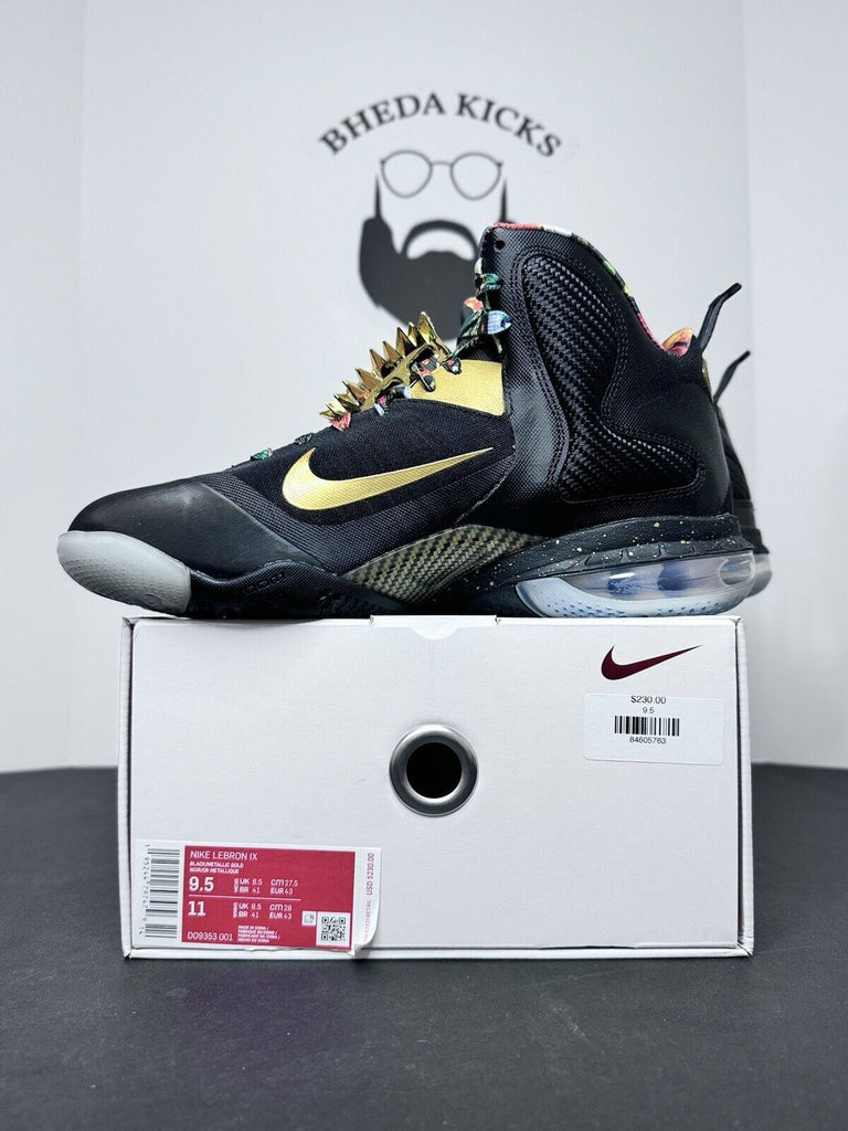 NEW Nike LeBron 9 2022 Watch The Throne DO9353-001 Black Gold OG Men’s Size 9.5