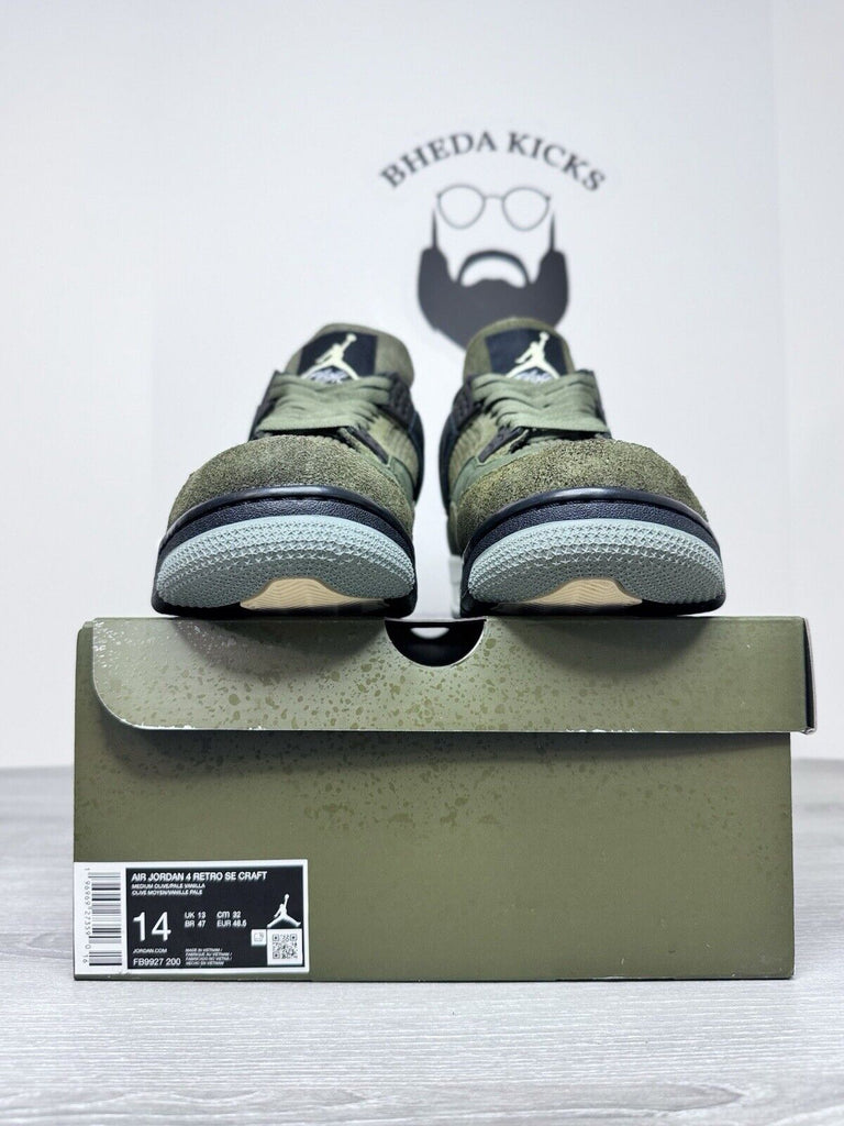 Size 14 - Nike Air Jordan 4 Retro SE Craft Medium Olive FB9927-200 Worn Once