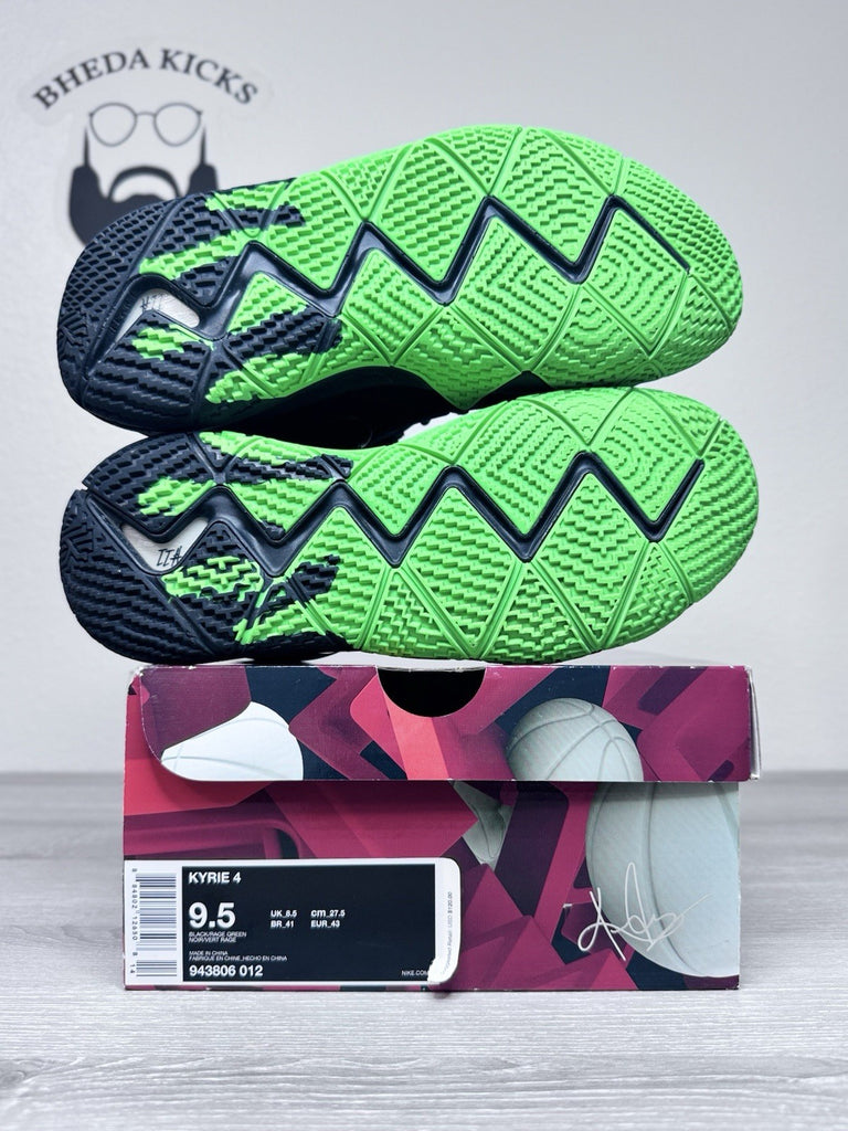Size 9.5 - Nike Kyrie 4 Halloween Sneakers Black Green 943806-012 Preowned