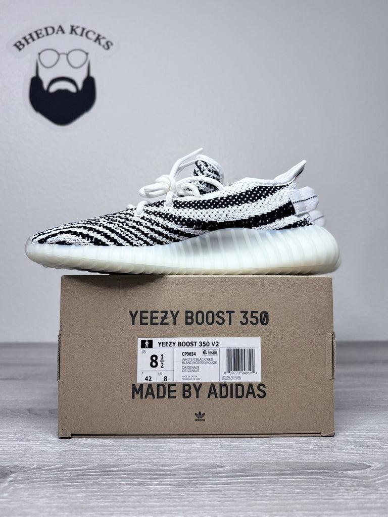 Size 8.5 - adidas Yeezy Boost 350 V2 Low Zebra CP9654 Brand New