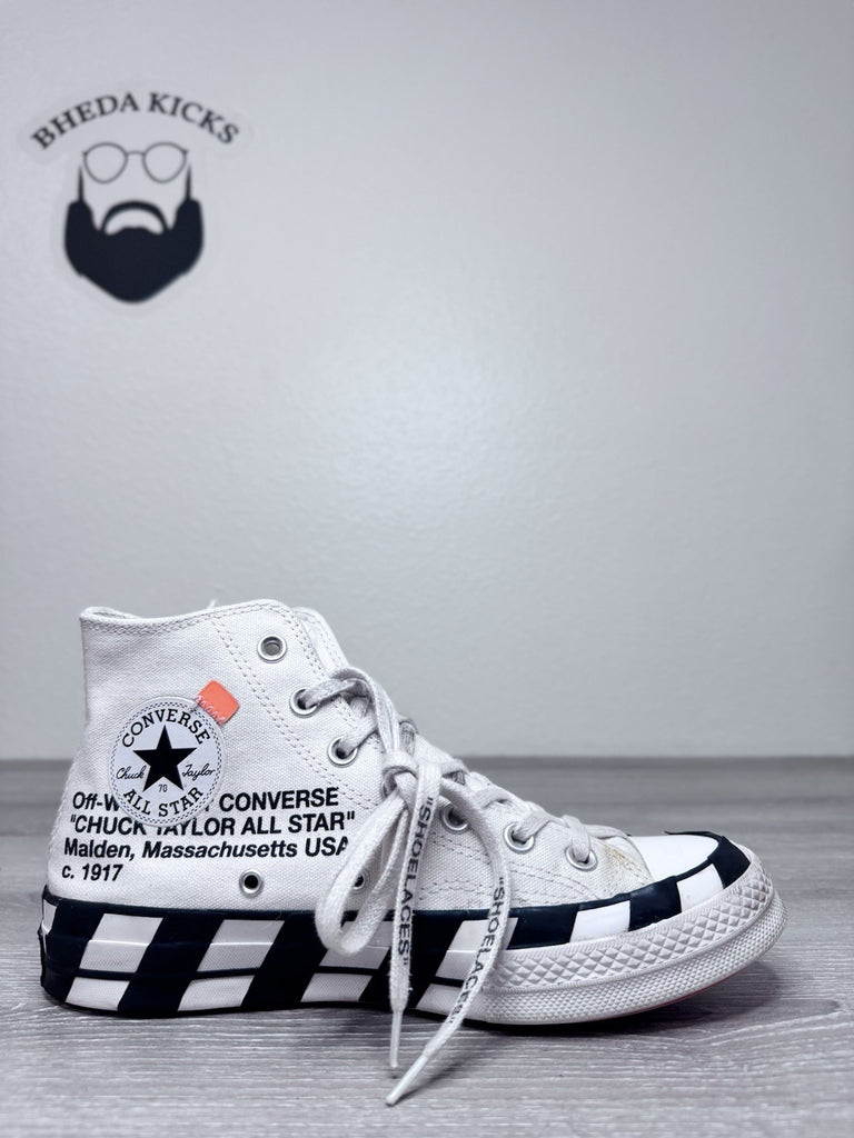 Size 6M/8W - Off White x Converse Chuck Taylor All Star 70 Hi White 163862C