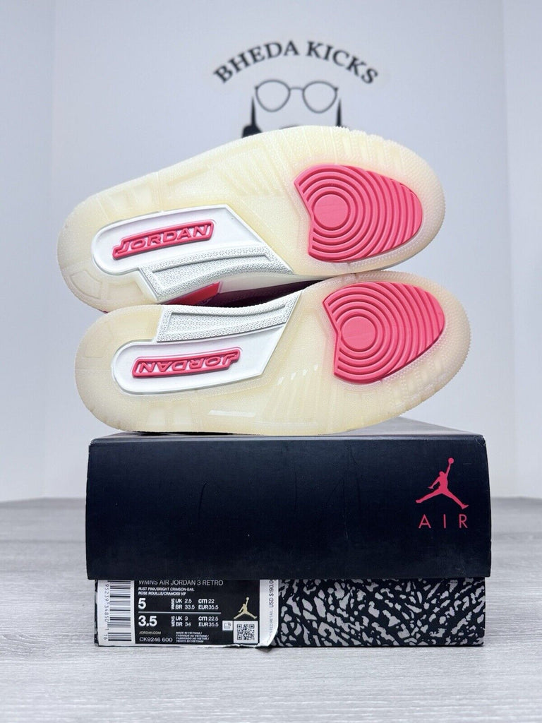 Size 5W - Air Jordan Wmns Air Jordan 3 Retro 'Rust Pink' CK9246-600 NEW DS