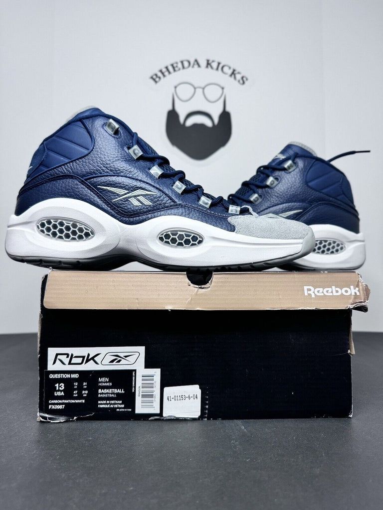 Reebok Question Mid Georgetown Carbon Panton White FX0987 Preowned Men’s Size 13