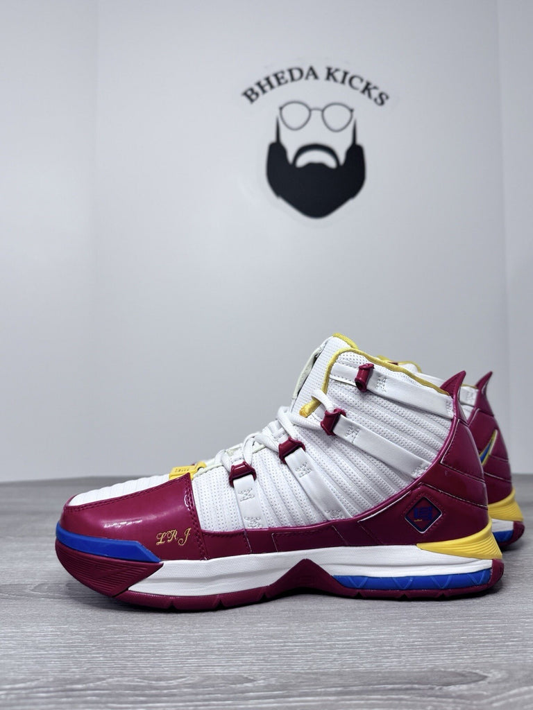 Size 9 - Nike Zoom LeBron 3 SuperBron Red White Blue AO2434 100 Men’s Preowned