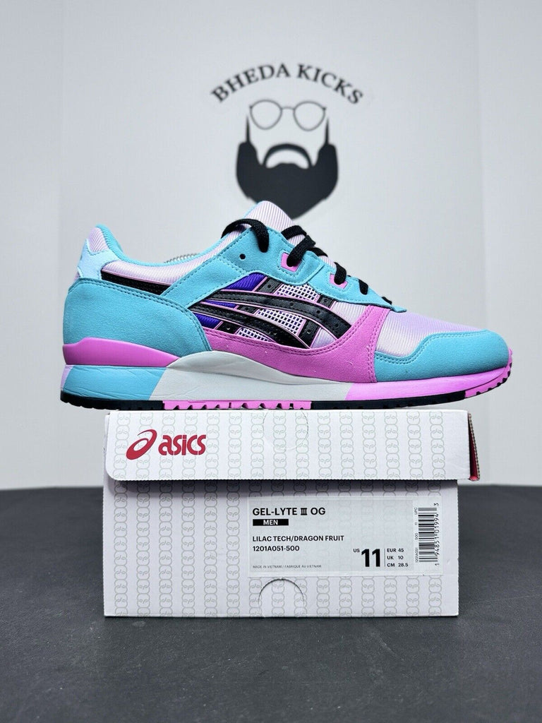 ASICS GEL-LYTE III OG 1201A051-500 Lilac Tech Dragon Fruit Worn 1x Men’s Size 11