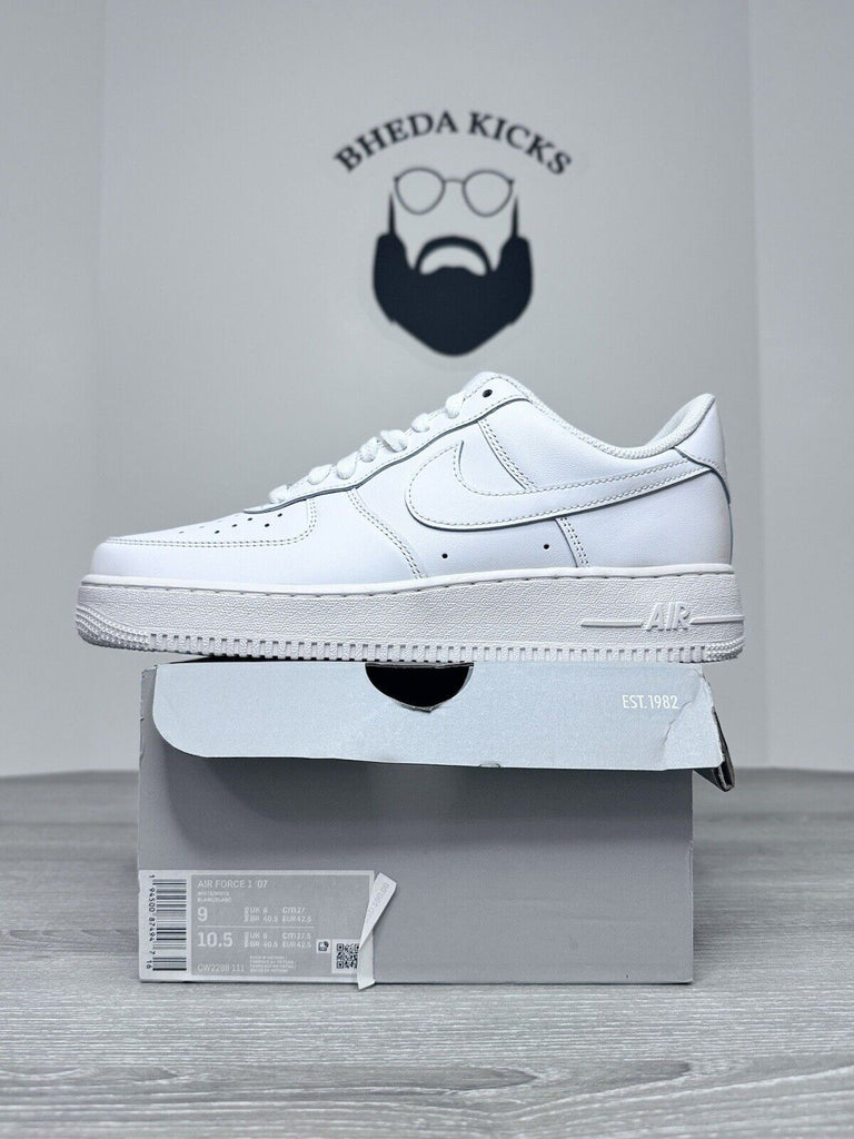 Size 9 - Nike Air Force 1 Low 07 Triple White CW2288-111 Shoes Men’s Worn Once