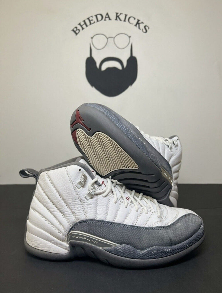 Size 8 - Nike Air Jordan 12 Retro Dark Grey White 130690-160 Preowned Rare