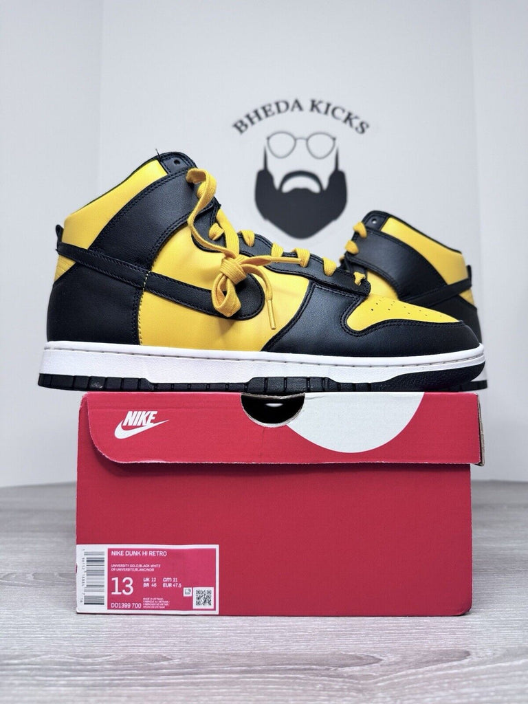 Size 13 - Nike Dunk Retro High Bruce Lee DD1399-700 Reverse Goldenrod NEW DS