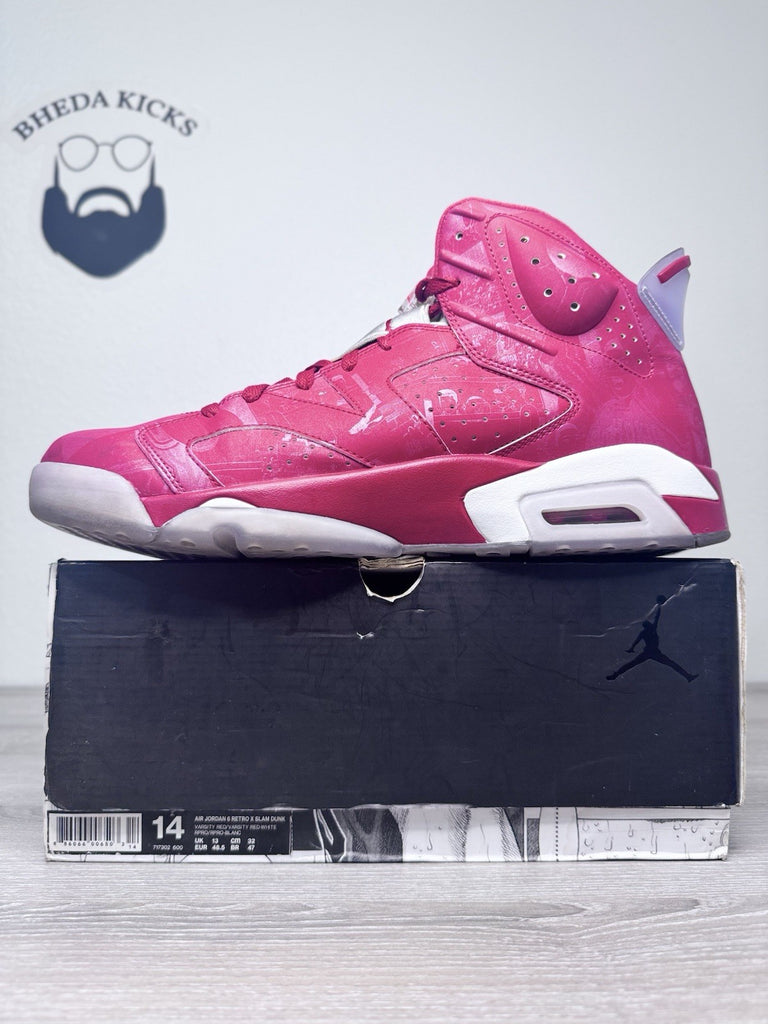 Size 14 - Nike Air Jordan 6 Slam Dunk 717302-600 OG VI Retro Red Preowned