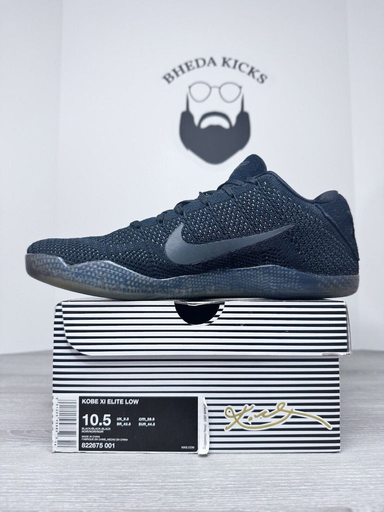 Size 10.5 - Nike Kobe 11 Elite Low Mens Basketball Shoes Black Space 822675-001