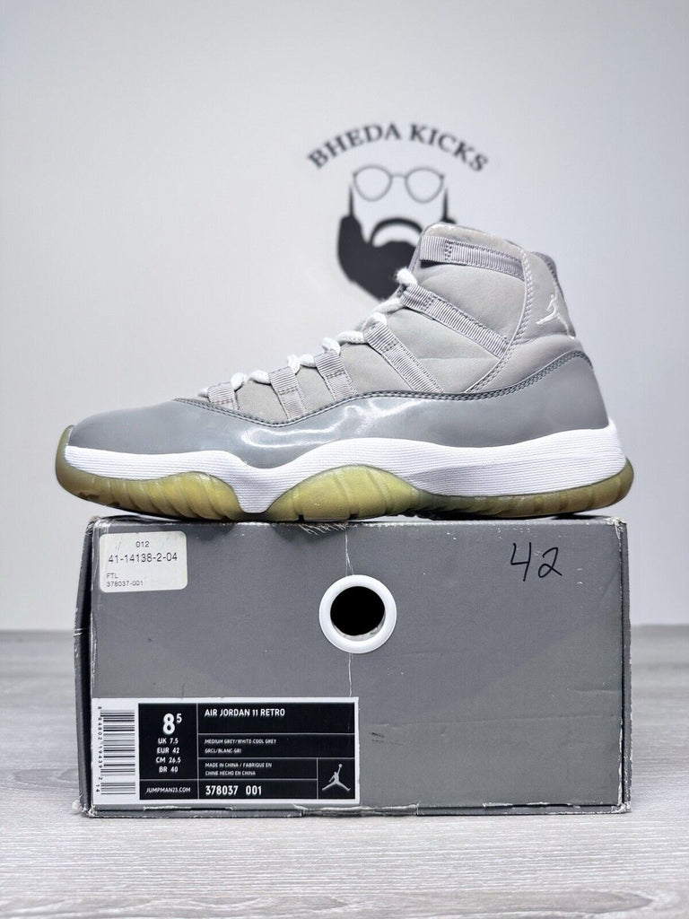 Size 8.5 - Air Jordan 11 Retro Cool Grey (2010) 378037-001 Men’s Preowned