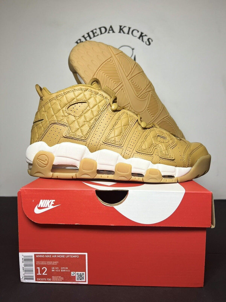 DS Sz 12 Nike Women's Air More Uptempo Quilted Wheat Gum Light Brown DX3375-700