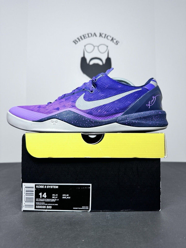 Nike Kobe 8 VIII System Purple Gradient Playoff 555035-500 Men’s Size 14