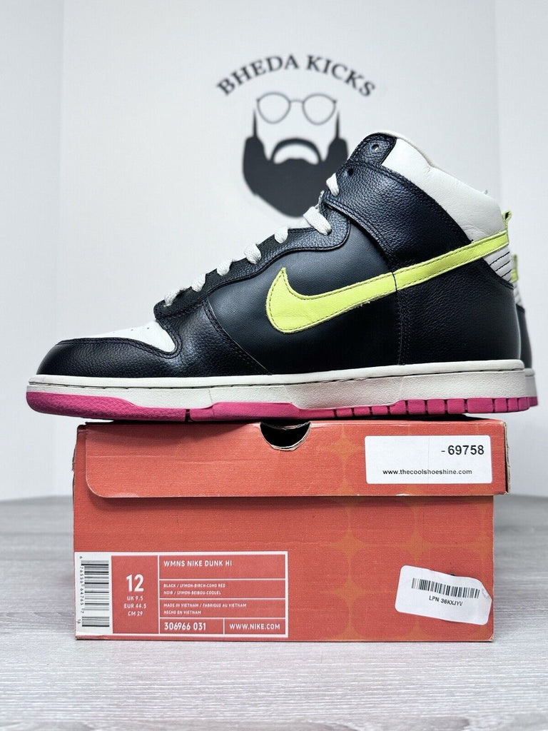 Size 12 (10.5 Mens) Nike Wmns Dunk Hi Ms Pac Man Black Lymon Birch 306966-031