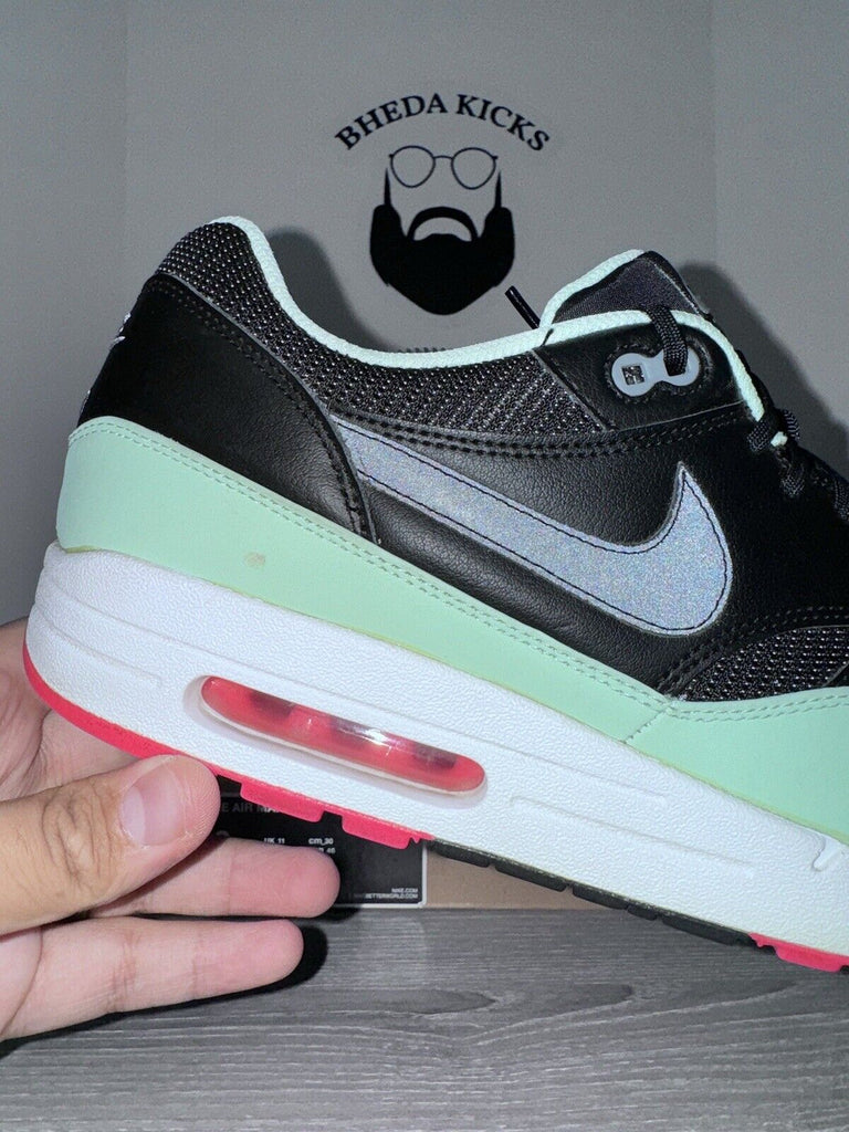 Size 12 - Nike Air Max 1 FB Yeezy Fresh Mint Flash Pink 579920-066 2013