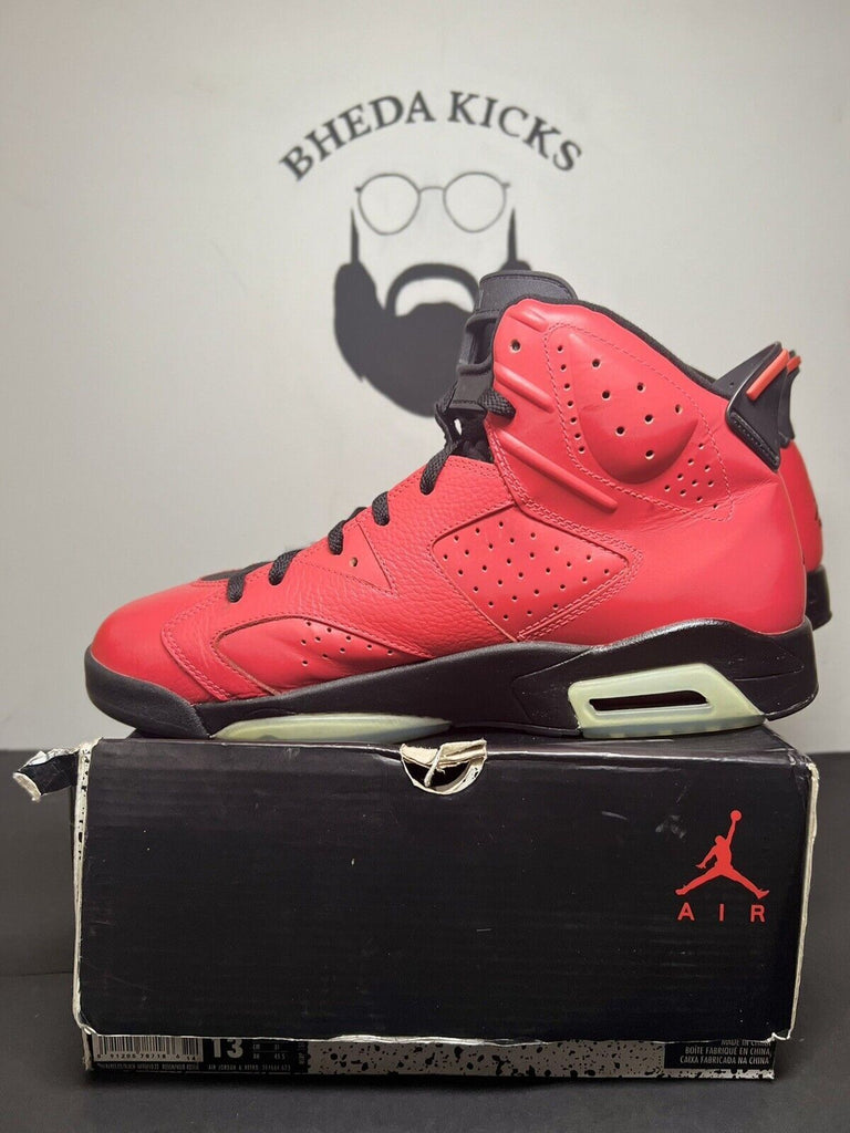 Air Jordan 6 Retro Infrared 23 Toro Mens Sneakers 384664-623 Size 13 Preowned Og