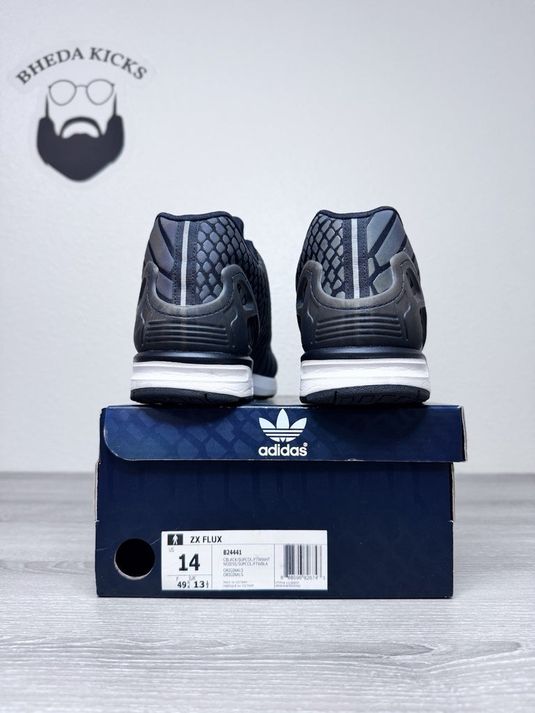 Size 14 - Adidas ZX Flux Black Xeno Reflective B24441 Preowned Authentic Oh