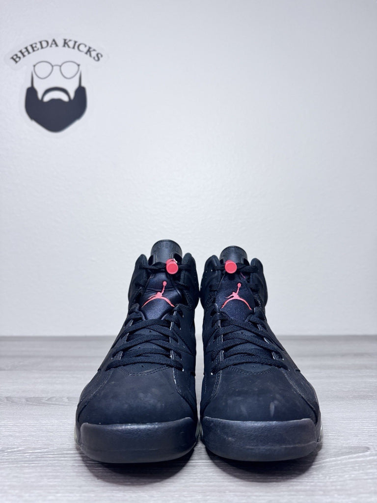 Size 8.5 - Jordan 6 Retro Infrared Black Pink White Suede Leather (384664-023)
