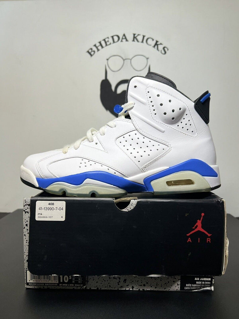 2014 Nike Air Jordan 6 VI Retro Sport Blue 384664-107 Size 10.5 Preowned OG Rare