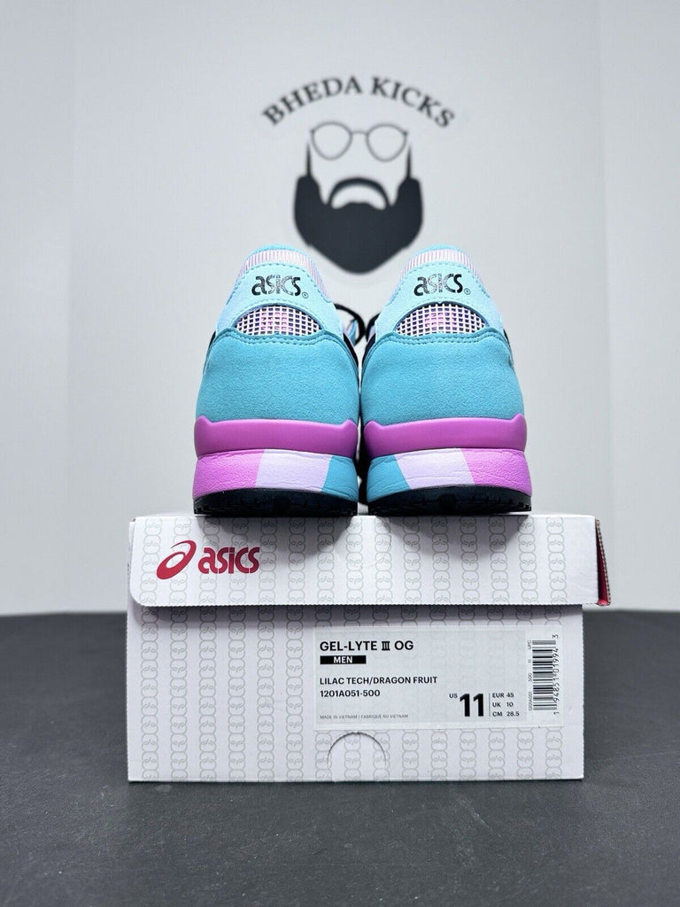 ASICS GEL-LYTE III OG 1201A051-500 Lilac Tech Dragon Fruit Worn 1x Men’s Size 11