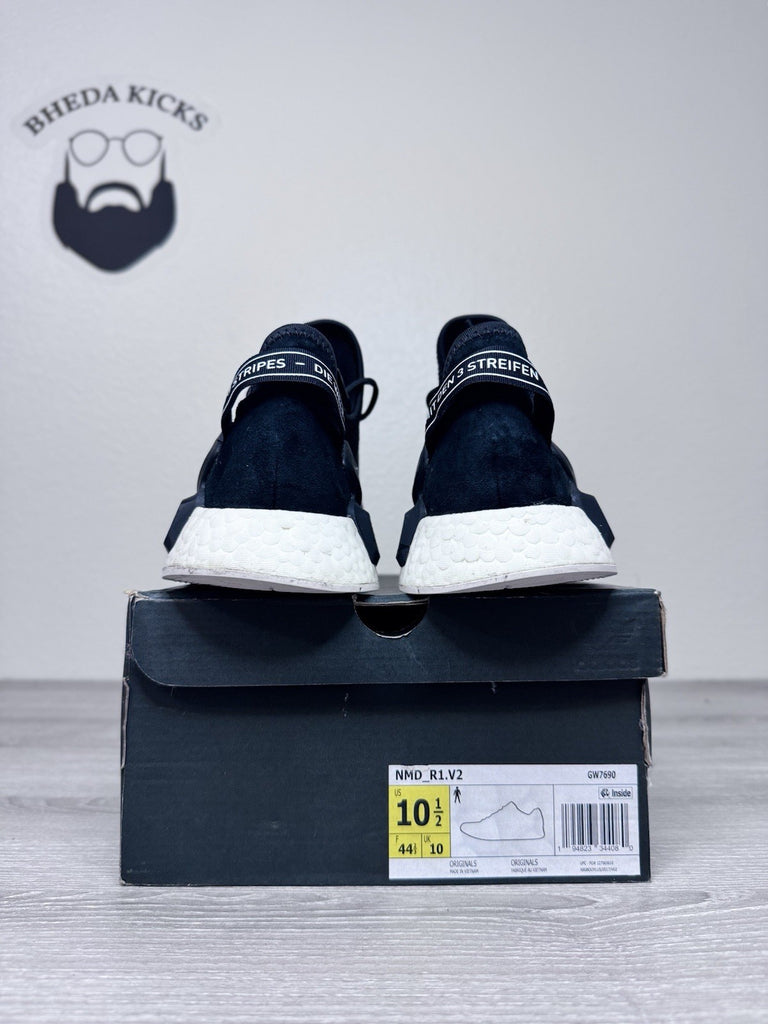 Size 10.5 - Adidas Nmd R1.V2 Men Running Athletic Shoes Core Black White GW7690