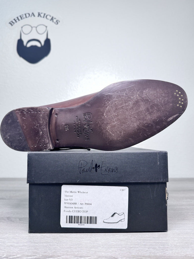 Size 9.5 - Paul Evans The Martin Wholecut Marrone Dress Shoes (Fits 10.5)