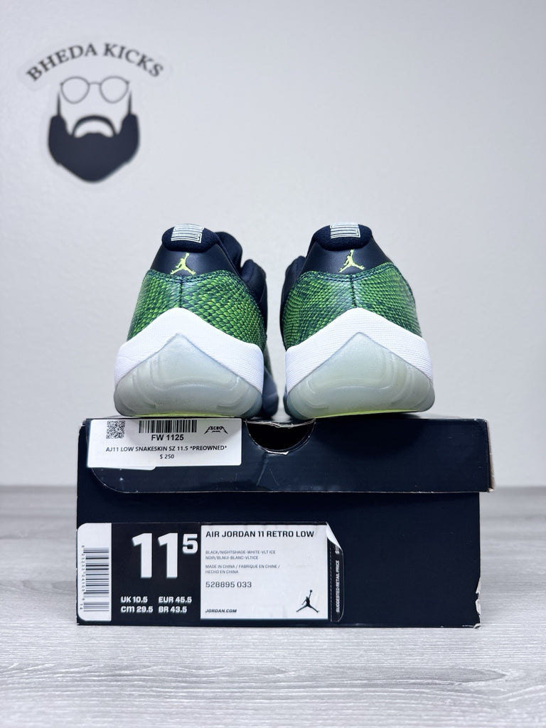 Size 11.5 - Air Jordan 11 Retro Low Snake Green 528895-033 Reptile OG Rare