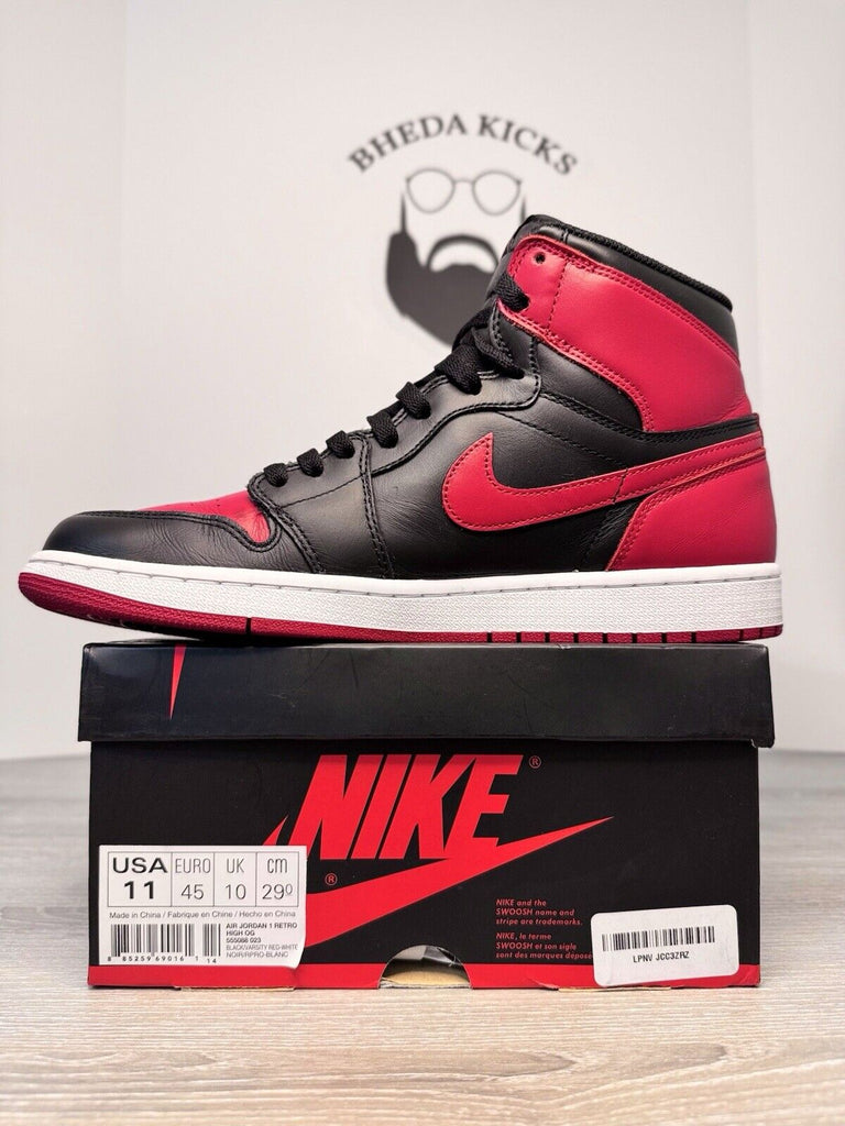 Size 11 - Jordan 1 Retro High OG Bred 2013 555088-023 Preowned Rare Authentic