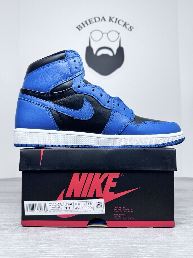 Size 11 - Jordan 1 Dark Marina Blue 555088-404 Black Blue White NEW DS