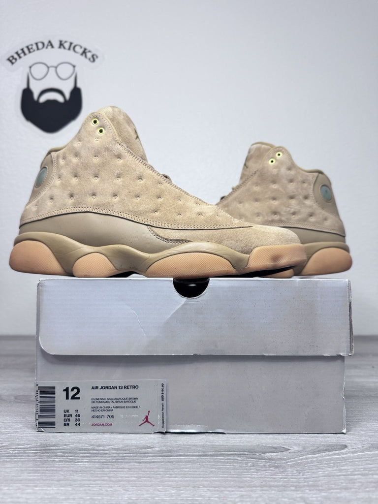 Size 12 - Nike Air Jordan 13 Wheat Men 414571-705 Brown Suede Basketball Shoes