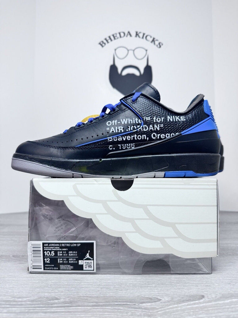 Size 10.5 - Off-White x Air Jordan 2 Retro SP Low Black Varsity Royal DJ4375-004