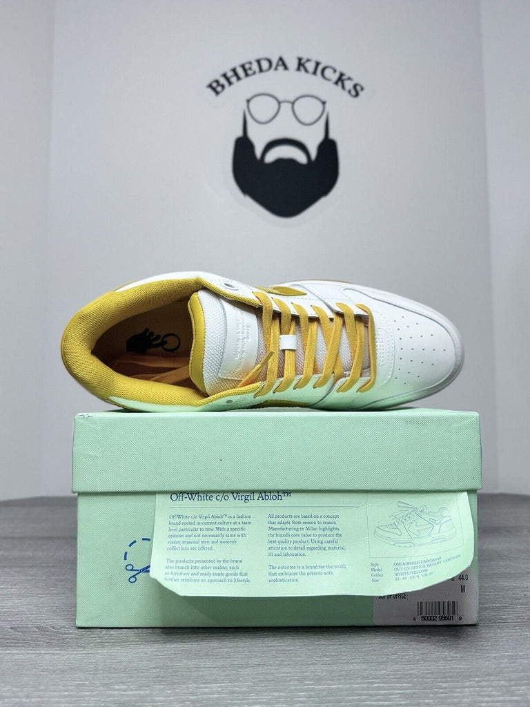 Size 11 (44 EU) - Off-white Out of Office Low White Yellow Patent Leather