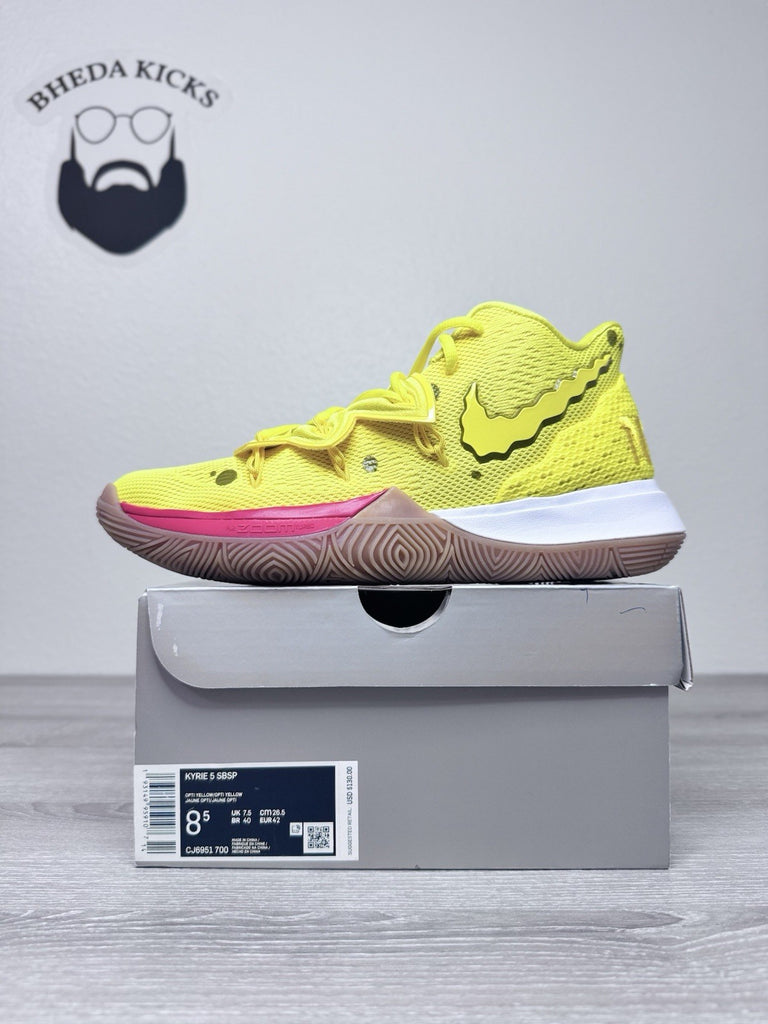 Size 8.5 - Nike SpongeBob SquarePants x Kyrie 5 Opti Yellow CJ6951-700 Men's New