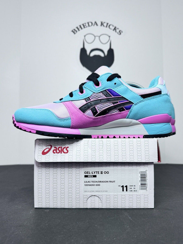 ASICS GEL-LYTE III OG 1201A051-500 Lilac Tech Dragon Fruit Worn 1x Men’s Size 11