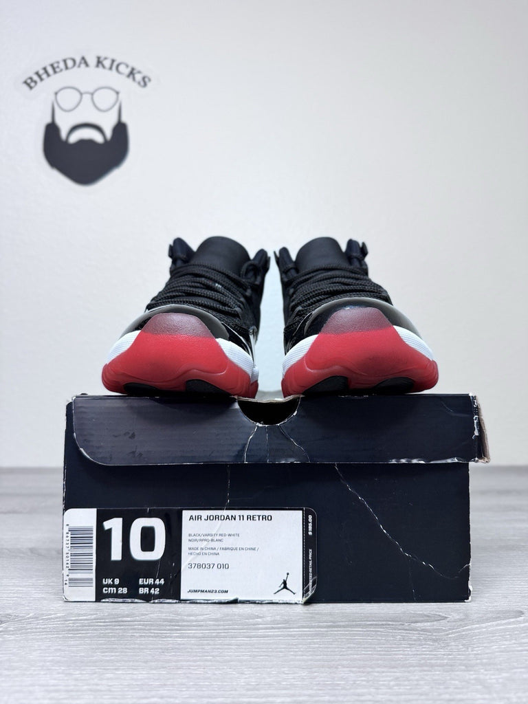 Size 10 - Nike Air Jordan 11 Retro Bred 2012 Shoes 378037-010 Red Black