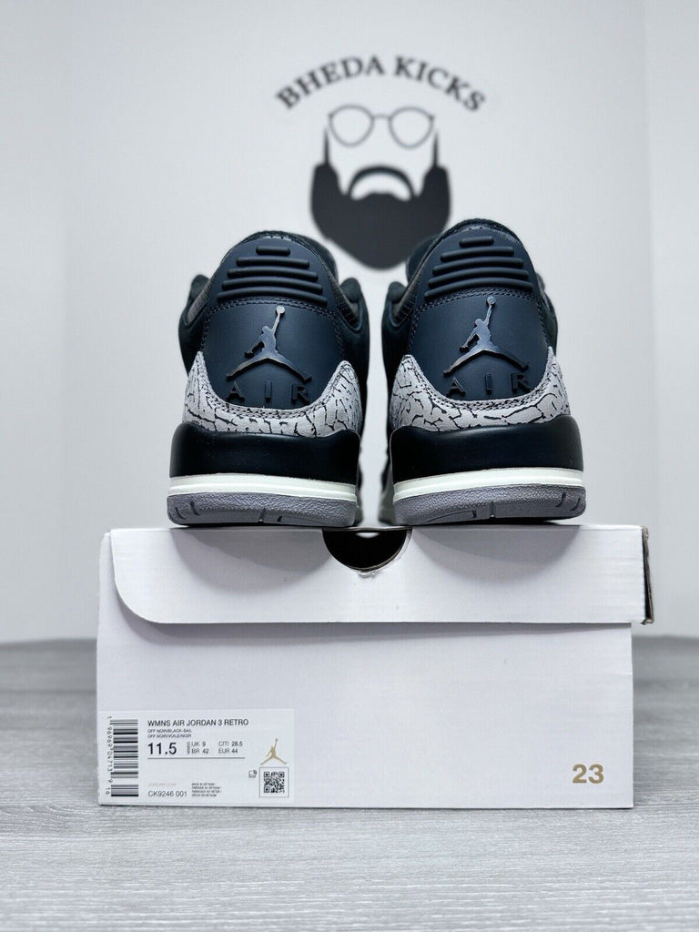 Size 11.5W (10 Men’s) - Nike Air Jordan 3 Retro Off Noir CK9246-001 Preowned