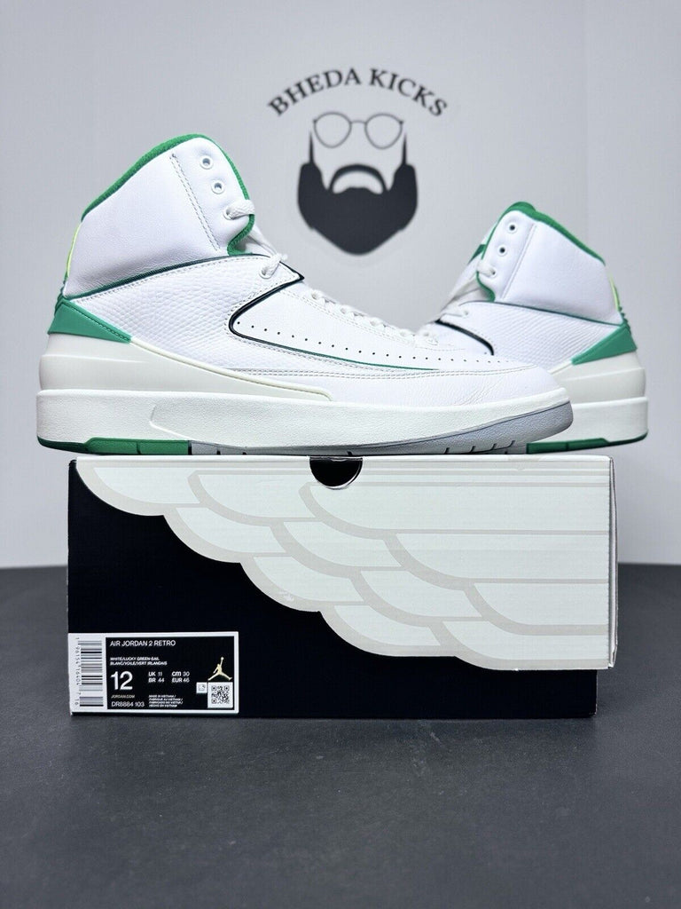 Nike Air Jordan 2 Retro Sneakers Lucky Green White DR8884-103 Men’s Size 12