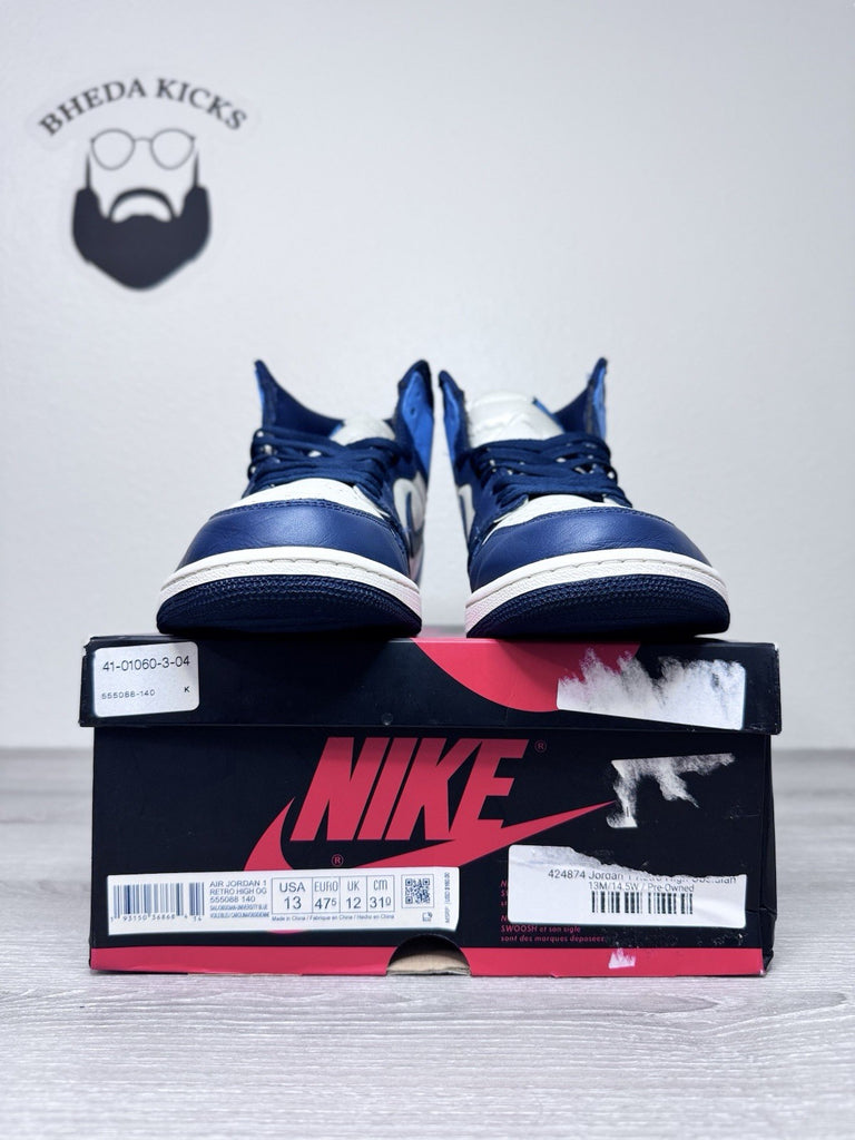 Size 13 - Nike Air Jordan 1 Retro OG High Obsidian UNC 2019 Authentic Preowned