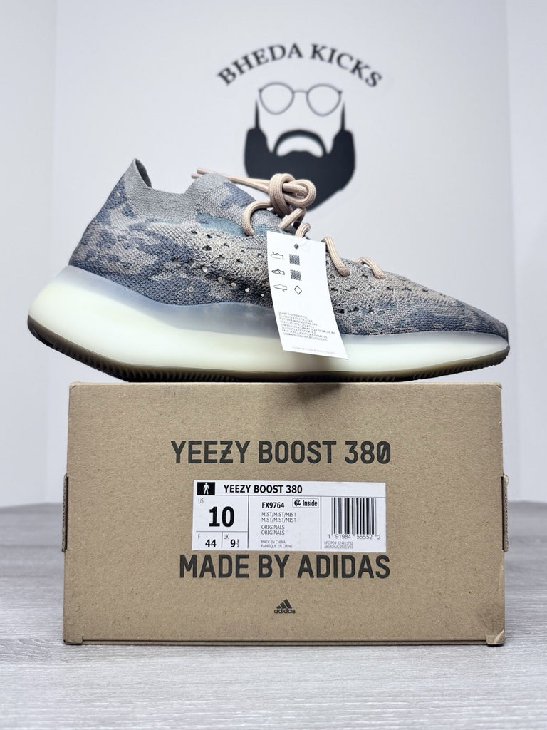 Size 10 - Adidas Originals Yeezy Boost 380 Mist Mens FX9764 Non-Reflective NEW