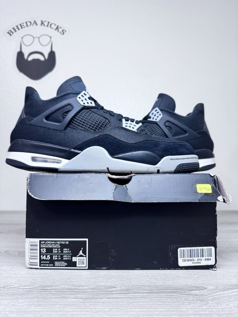 Size 13 - Nike Air Jordan 4 Retro SE Black Canvas 2022 Men's Shoes DH7138-006