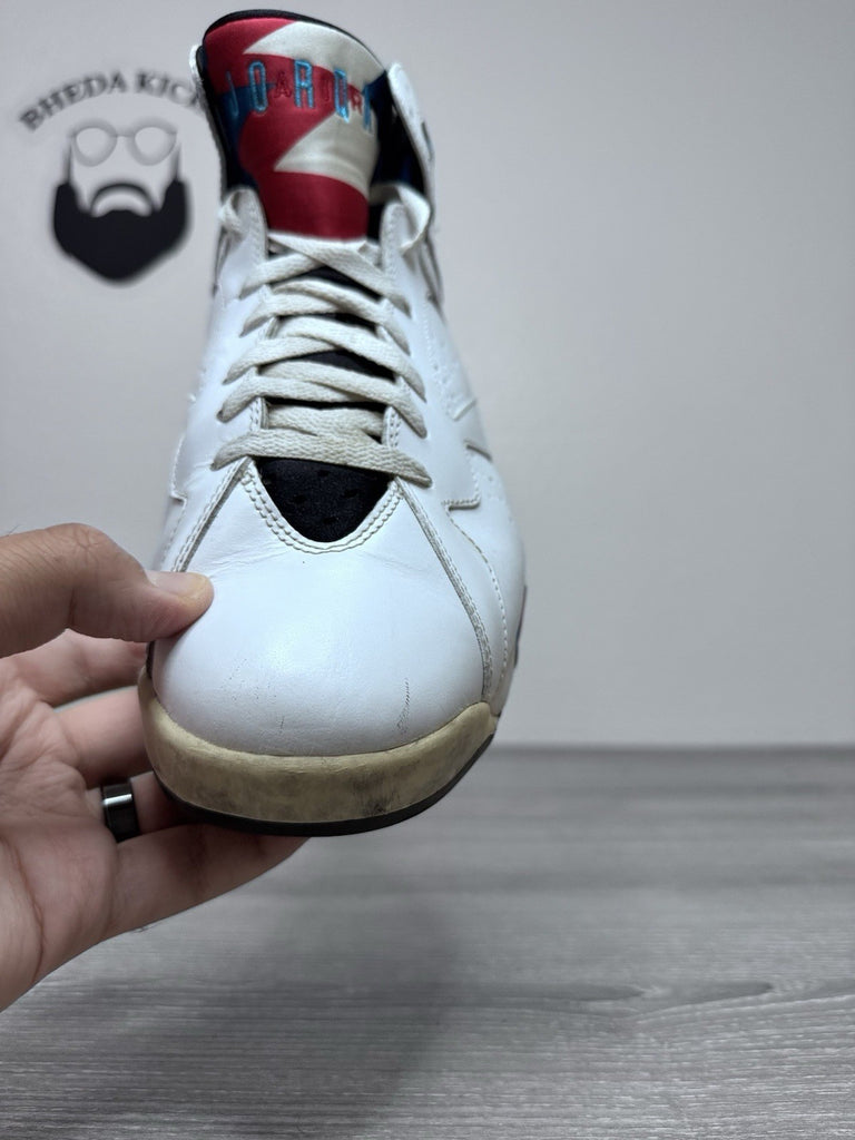 Size 11.5 - Nike Air Jordan 7 VII Retro Orion White Leather Sneaker 304775-105