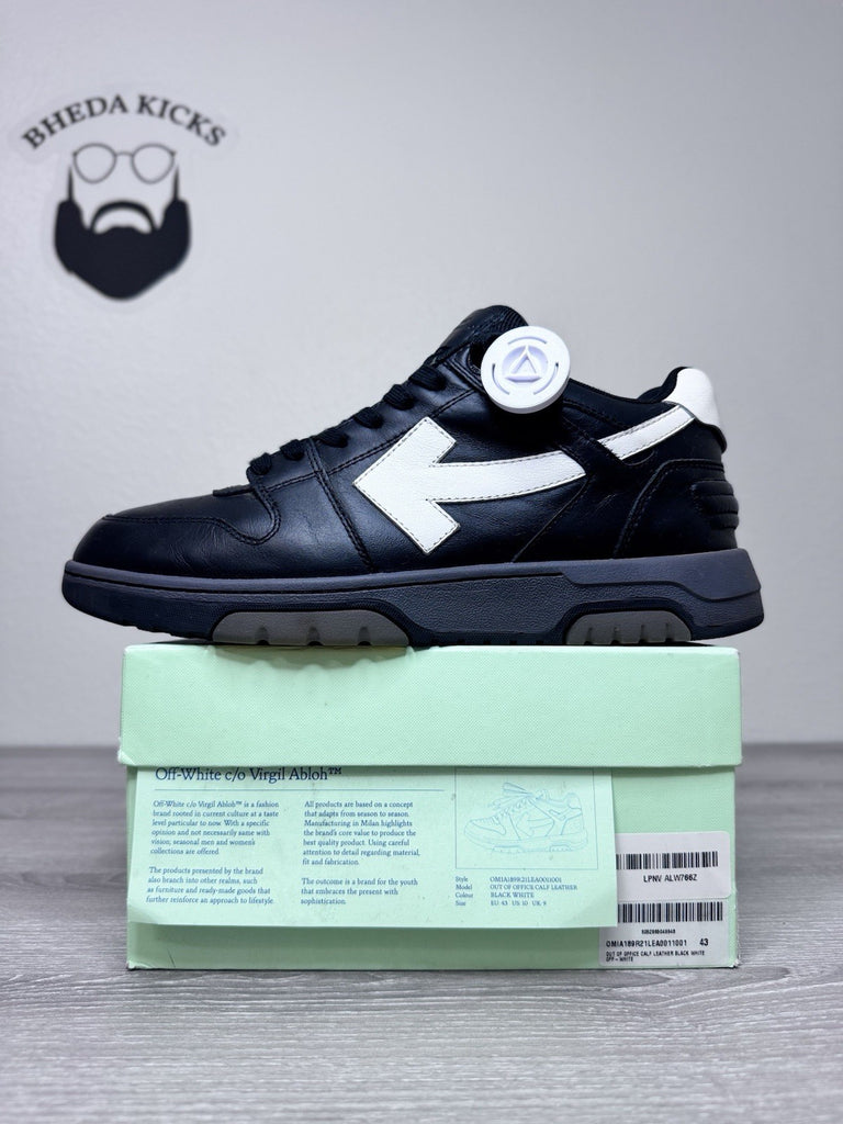 Size 43 EU/10 US - Off-White Out of Office Black White Panda Sneakers Preowned