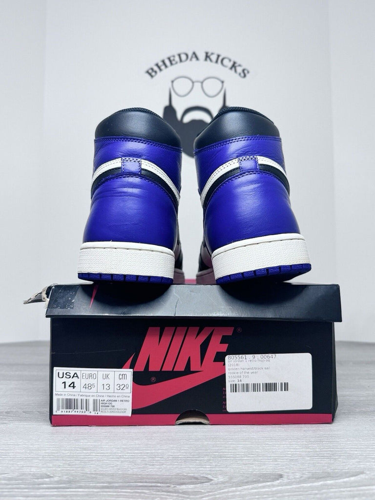 Size 14 - Nike Air Jordan 1 High OG Court Purple 1.0  555088-501 Preowned Rare